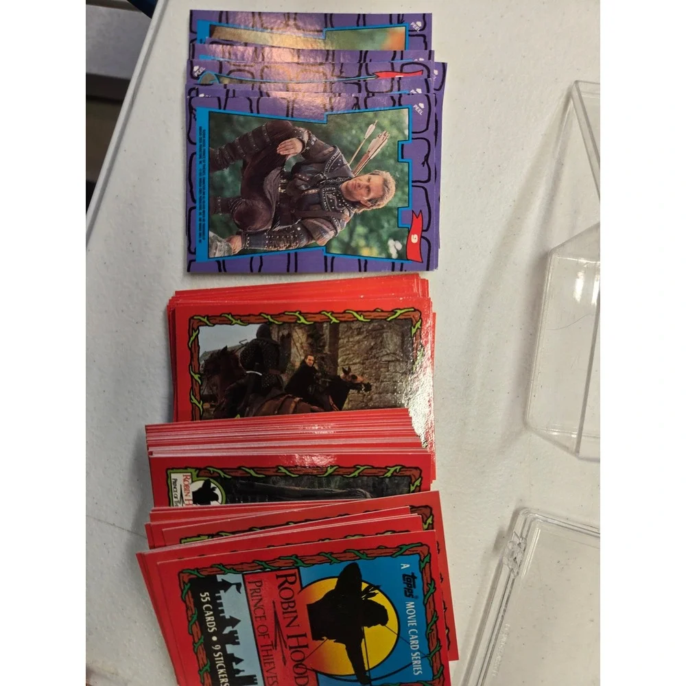 1991 Topps Robin Hood Prince of Thieves 55 Trading Cards 9‎ Stickers Set Vintage